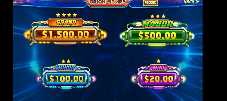 Orion Stars linked jackpot display